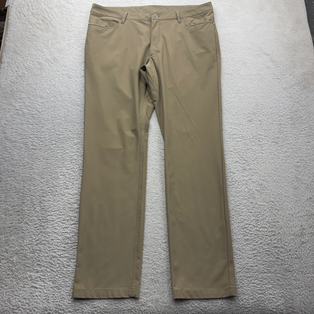 Jos. A. Bank Traveler Slim Fit Pants Mens 36x32 Khaki Tan 5-Pocket Technical